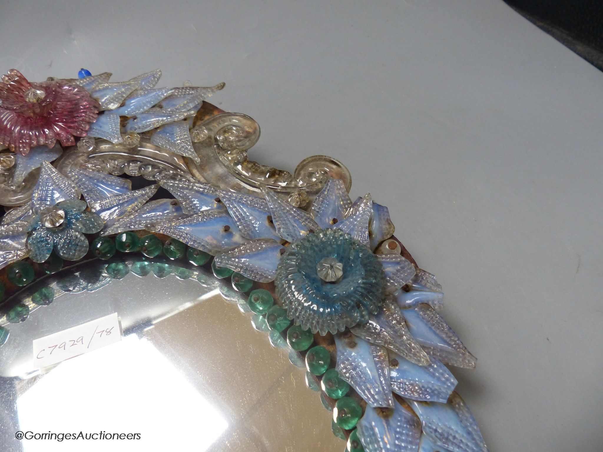 A 19th century Venetian coloured glass mirror